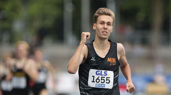 Leichtathletik Der Gomaringer Yannick Graf liefert ein furioses Rennen ab.