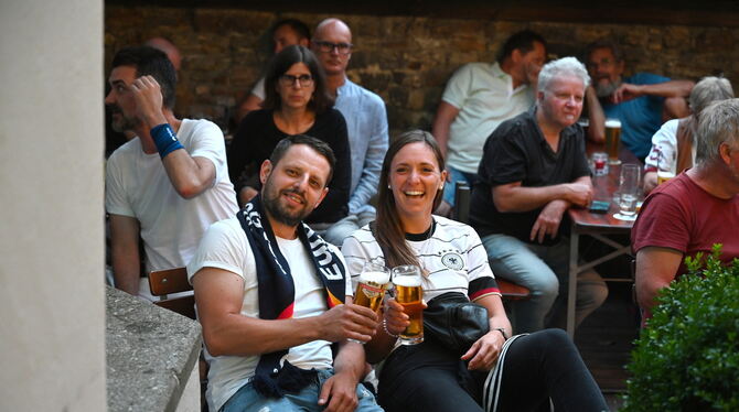 Ein Bild aus dem Jahr 2022: Public Viewing in der Zentrale in Reutlingen beim EM-Spiel der Frauen zwischen Deutschland und Frank