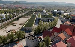 Simulation des Stadtbahn-Betriebshof auf dem Gelände des ehemaligen Güterbahnhofs: Für ZELT ist nach Stadtaussage dann kein Plat
