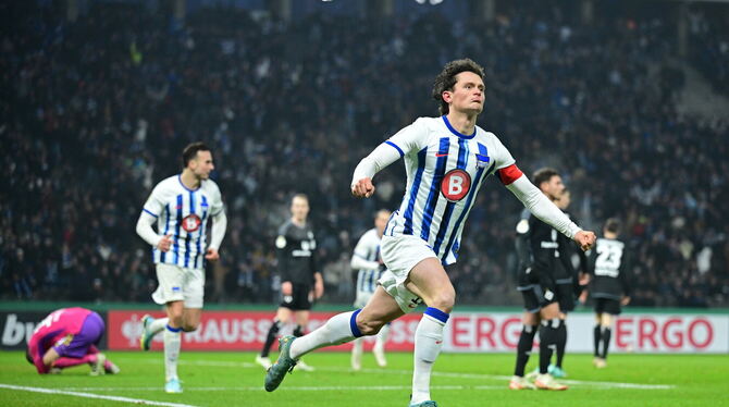DFB Pokal, HSV, Aktion, Jubel, Freisteller Der Star der 2. Bundesliga: Fabian Reese. Seine Hertha hat als einziger Club proaktiv die Bundesliga-Rückkehr als Ziel ausgegebe