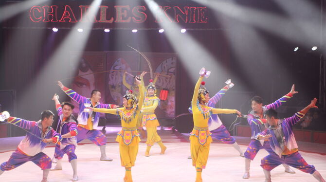 Die Dezhou Acrobatic Troupe aus China verzauberte das Tübinger Publikum.