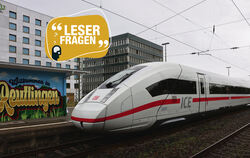 Dieser ICE 4 wurde am Reutlinger Hauptbahnhof auf den Namen „Biosphärengebiet Schwäbische Alb“ getauft.