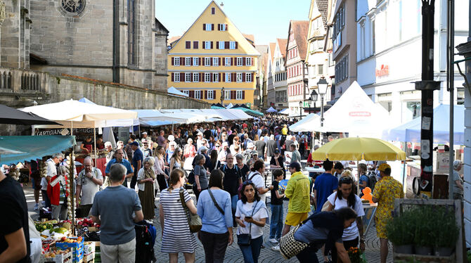 UPM Volle Gassen beim diesjährigen umbrisch-provenzalischen Markt: Die ersten Regentröpfchen fielen erst am Abschluss-Sonntag.