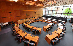 Blick in den großen Sitzungssaal des Reutlinger Rathauses.