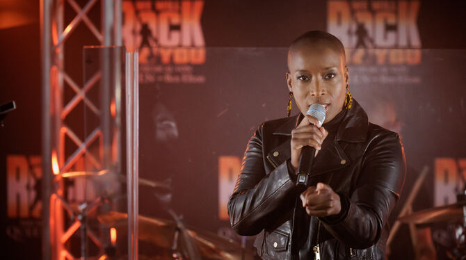 Kultur,Musical,Musik,Stage,Stage Entertainment,Stuttgart,Theater,Veranstaltung Aisata Blackman bei der Darsteller-Vorstellung im August, sie spielt die »Killer Queen« im Musical »We Will Rock You«.