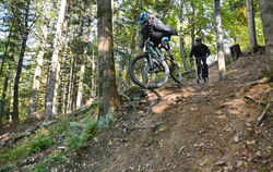 Im Mössinger Firstwald brettern jetzt die Mountainbiker den Hang hinunter 