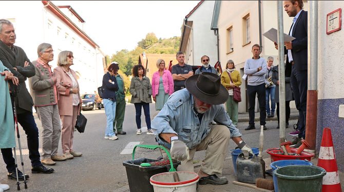 alb stolpersteine In Buttenhausen im Lautertal, aus dem die Nationalsozialisten Hunderte Juden in Konzentrationslager deportiert und umgebracht ha