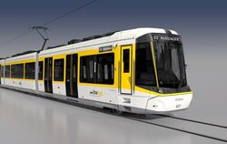 So werden die Tram-Trains der Regionalstadtbahn Neckar-Alb aussehen. So werden die Tram-Trains  der Stadtbahn aussehen.