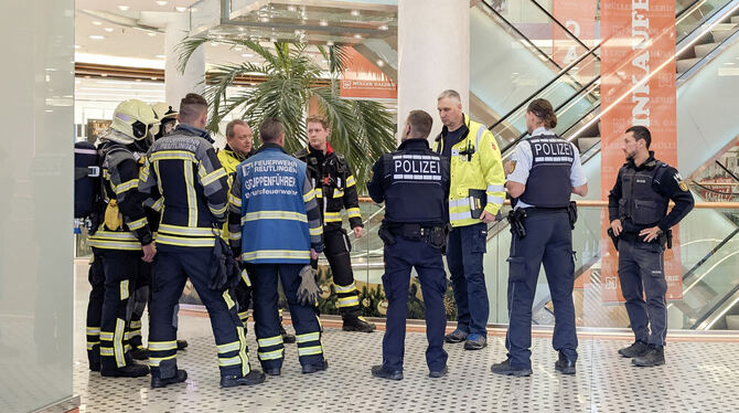 polizei, feuerwehr, müller-galerie Nach knapp einer Stunde war der Einsatz wieder beendet.