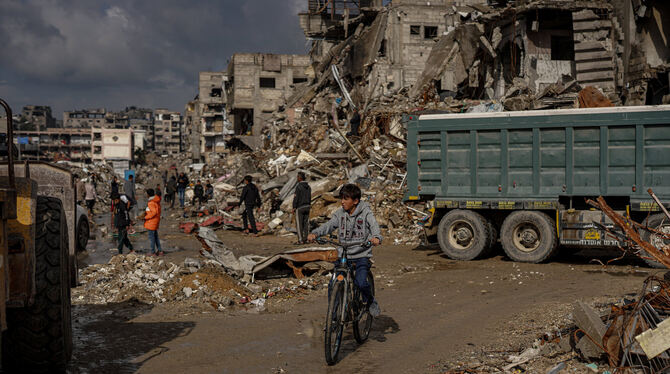 Zerstörtes Wohngebiet in der Stadt Gaza.