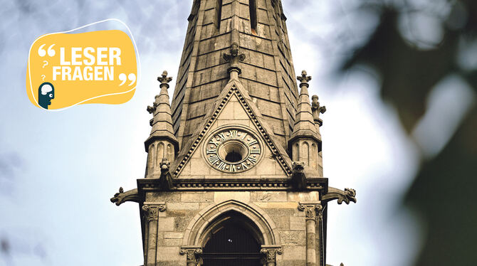 Leserfrage, Uhreiger, Katharinenkirche, Reutlingen Zifferblätter, Uhrwerk und Glockengeläut sind geblieben und funktionieren auch weiterhin. Doch die vergoldeten Zeiger fehlen. No
