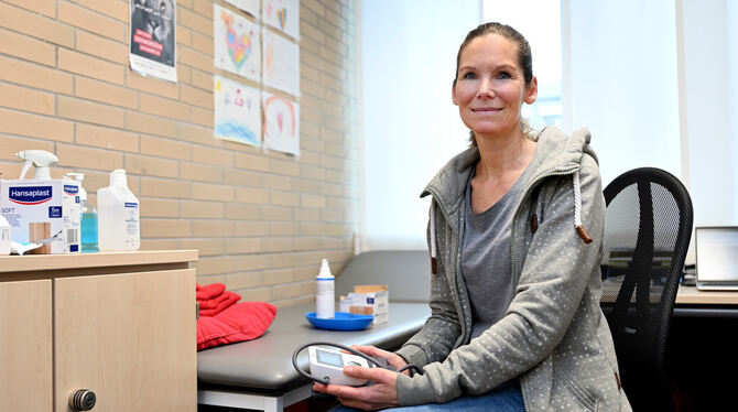 Sabine Schwaigerer Seit einem starken Jahr bringt sich Sabine Schwaigerer als Schulgesundheitsfachkraft in den Bildungsalltag an der Eduard-Sprange