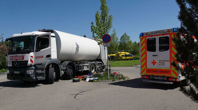 Der Unfall mit einem Müllwagen sorgte in Münsingen für Aufsehen.