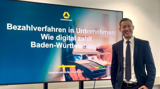 Commerzbank Florian Lammert, Regionsleiter Unternehmerkunden bei der Commerzbank Reutlingen, präsentierte die Ergebnisse der Studie.