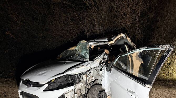 Schwerer Unfall Die Feuerwehr befreite die Frau aus diesem Auto.