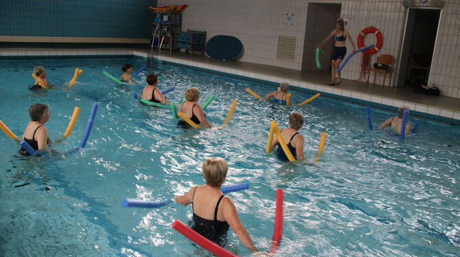 Riederich Lehrschwimmbecken Sanierung Vor allem Schulen aus Riederich und Umgebung sowie Vereine - hier ein Aquafitness-Kurs des TSV - nutzten das Lehrschwimmbecken.