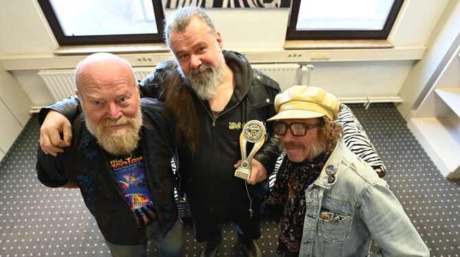 Die Reutlinger Band Spacelords Die Gewinner des HRH-Awards, die Reutlinger Band Spacelords: Matthias "Hazi" Wettstein, Marcus "Mudge" Schnitzler und Eki "Akee