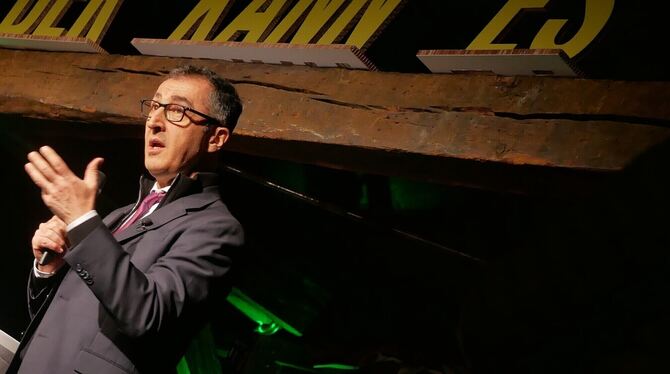 Cem Özdemir sprach am vergangenen Freitag in der Metzinger Festkelter.