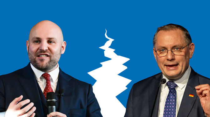 Markus Frohnmaier, der AfD-Spitzenkandidat für die Landtagswahl ist Trump-Fan, Parteichef Tino Chrupalla äußert vorsichtige Krit Markus Frohnmaier, der AfD-Spitzenkandidat für die Landtagswahl ist Trump-Fan, Parteichef Tino Chrupalla äußert vorsichtige Krit